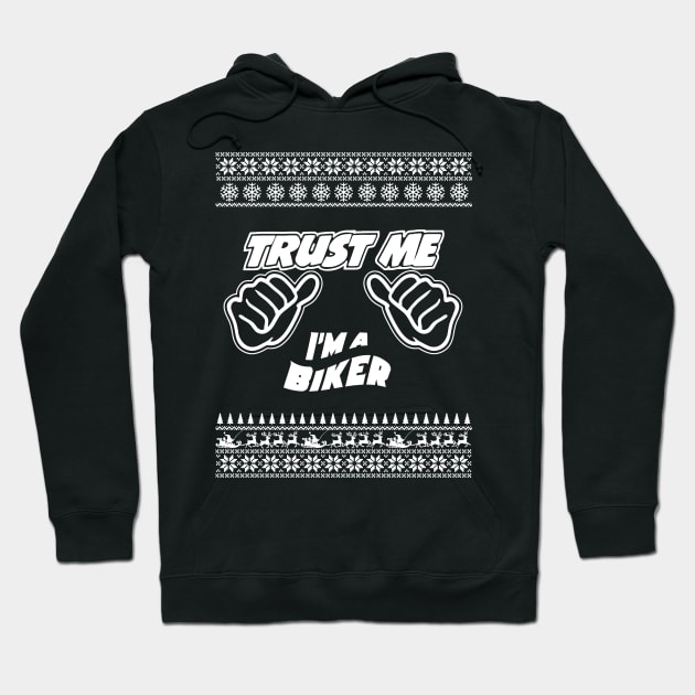 Trust Me, I’m a BIKER – Merry Christmas Hoodie by irenaalison